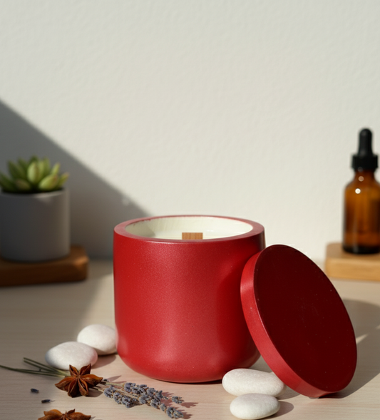 Duftkerze Versa Pot Kirschrot