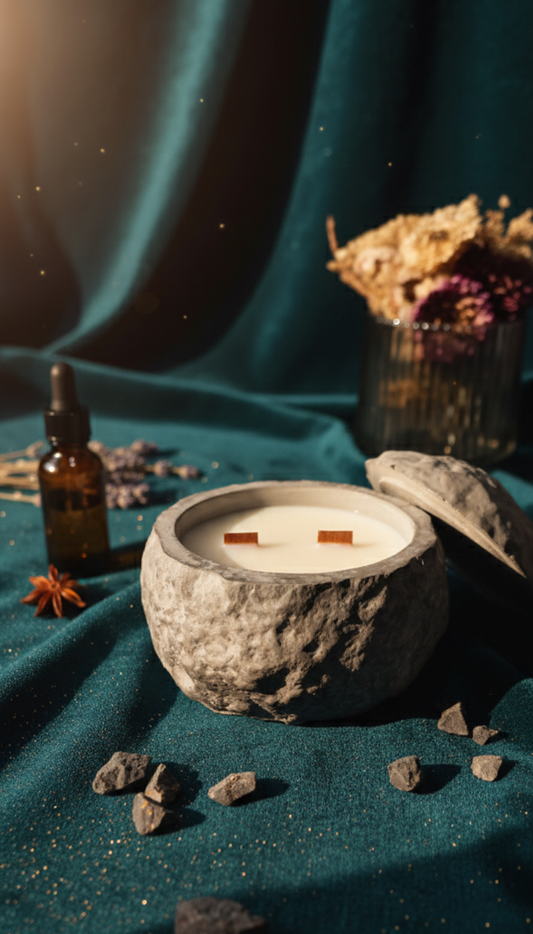 Duftende Luna-Steinkerze