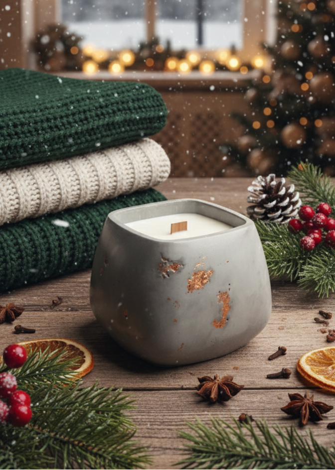 Duftkerze „Sanfter Diamant, goldener Glanz“